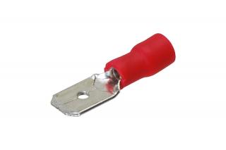 Kolík plochý 6,3 mm červený - balení 10 ks (424110)