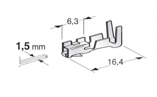 Konektor - dutinka 1,5mm pro vodič 0,5-1mm (Protikus 11.05510)