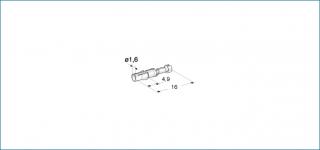 Konektor - dutinka 1,6mm kulatá pro vodič 0,75-1,5mm (Protikus 11.08090)