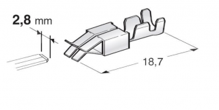 Konektor - dutinka 2,8mm plochá pro vodič 0,5-1,5mm (pocínovaný)