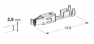 Konektor - dutinka 2,8mm plochá pro vodič 1-2,5mm (Terminal SICMA2 F280 1105670)