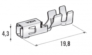 Konektor - dutinka 2,8mm plochá pro vodič 1-2 mm2 (Terminal MINI F280 1108331)