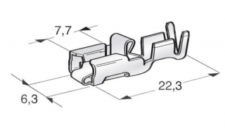 Konektor - dutinka 6,3mm plochá pro vodič 0,5-1,5mm (ABS)