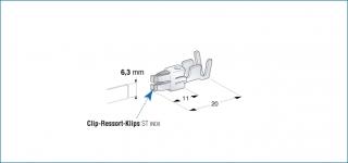 Konektor - dutinka 6,3mm plochá pro vodič 0,5-1mm (Terminal SPT F630)