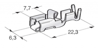 Konektor - dutinka 6,3mm plochá pro vodič 2,5-4mm (ABS)