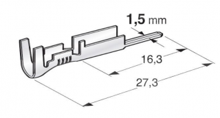 Konektor - kolík 1,5mm pro vodič 0,5-1mm (Protikus 11.05500)
