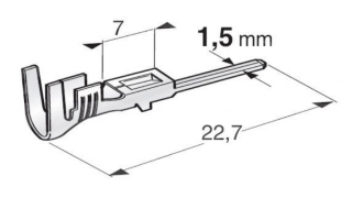 Konektor - kolík 1,5mm pro vodič 1-1,5mm (183024-1 protikus 183025-1)