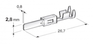 Konektor - kolík 2,8mm plochý pro vodič 1,5-2,5mm (Protikus 11.08270)