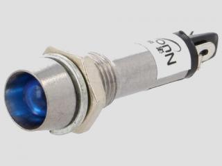 Kontrolka LED 12V DC vydutá modrá (do otvoru 8,2 mm)
