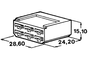 Kryt na 6 dutinek 6,3mm bílý (pro dutinku 427907 + 427908)