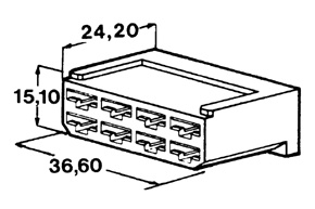 Kryt na 8 dutinek 6,3mm bílý (pro dutinku 427907 + 427908)