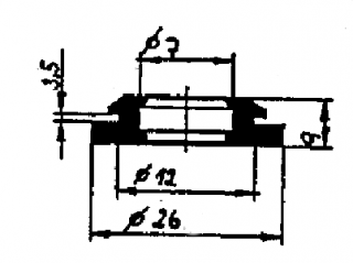 Průchodka gumová  7/12 mm (pro plech 3,5 mm)