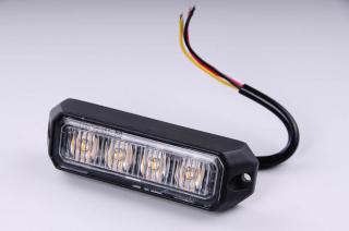 Světlo výstražné LED oranžové PREDATOR 4*3W (LED výstražné světlo pro napětí 12V-24V)