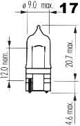 Žárovka 12V 10W W2,1x9,5d halogen