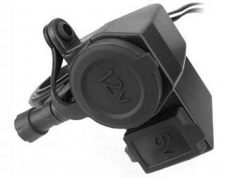 Zásuvka CL 12V+USB pro motocykl vodotěsná