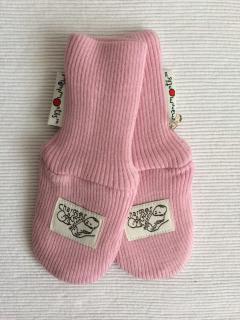 Manymonths rukavičky bez palce MERINO - Růžové (Soft Winter Rose - Newcomer / Charmer 0-6/9 m)