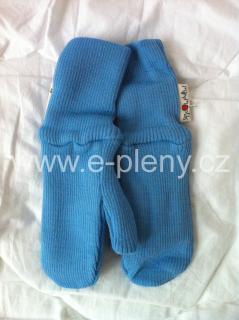 Manymonths rukavičky s palcem MERINO - Světle modré 3-5 let (Heaven Blue)