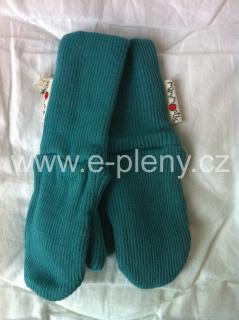 Manymonths rukavičky s palcem MERINO - Tyrkysové (Royal Turquoise)