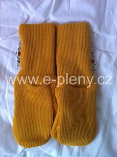 Manymonths rukavičky s palcem MERINO - Žluté 5-7 let (Lion Yellow)