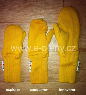 Manymonths rukavičky s palcem MERINO - Žluté 6-24 m (Lion Yellow)