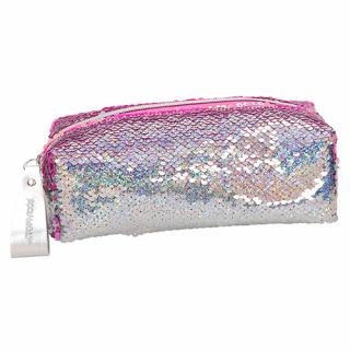 Kosmetická taška Top Model - Duhově stříbrný s měnícími flitry