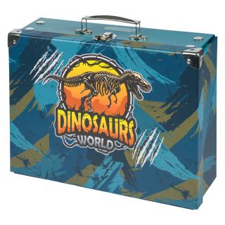 Skládací školní kufřík Baagl - Dinosaurs World s kováním