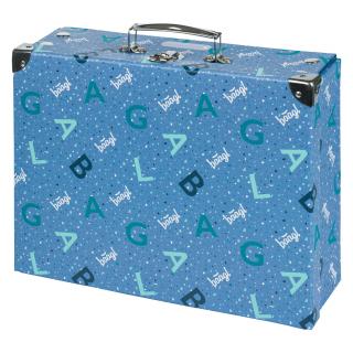Skládací školní kufřík Baagl - modrý s kováním