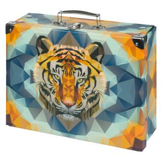 Skládací školní kufřík Baagl - Tiger s kováním