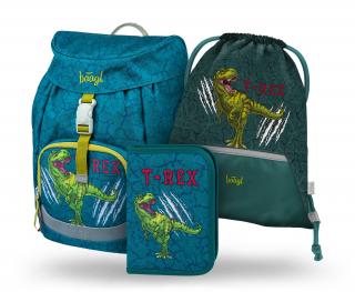 Školní batoh Baagl pro prvňáčky - set Airy T-REX