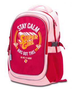 Školní batoh Baagl - s pončem Supergirl – STAY CALM