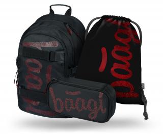 Školní batoh Baagl v setu - Skate Red