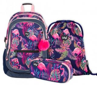 Školní batoh celý set -  Baagl -  Flamingo