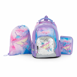 Školní batoh OXY GO Unicorn 2023 v setu