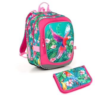 Školní batoh Topgal s papouškem ara ENDY 18001 SET SMALL