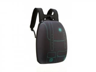 Zipit Shell batoh Black with green pockets print