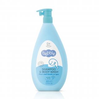 Dětský šampon a mycí gel s levandulí Bebble, 400 ml