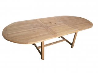 Faisal oválný/hranatý teakový rozkládací stůl Typ stolu: hranatý