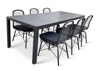 Kovový zahradní nábytek - stůl Viking XL + 6x židle Gigi + polstry ZDARMA