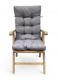 Polstr na polohovací židli a křeslo 5cm šedý