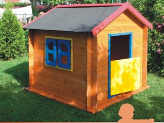 Dětský dřevěný domek s podlahou Pavel SP (Dětský zahradní dřevěný domek s podlahou a nátěrem - 140 x 140 cm)