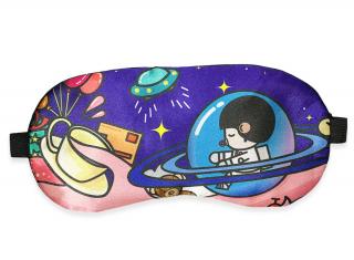 Maska na oči na spaní Dítě kosmonaut s vylitým hrníčkem