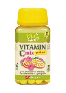 Vitamin C 100 mg MIX, pomeranč a malina - 120 žvýk. tbl.