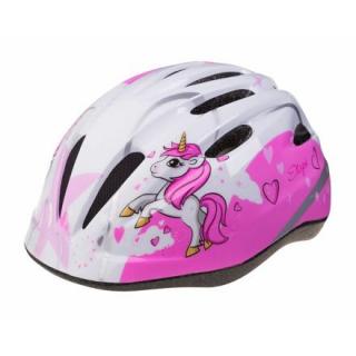 Rebel dětská cyklistická helma bílá-růžová Velikost oblečení: S-M