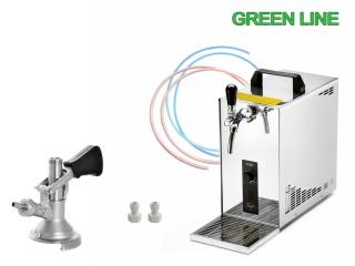 Lindr PYGMY 20/K NEW Green Line PLOCHÝ komplet  (Sestava pivního chlazení + Dárek: Sanitační adaptér PLOCHÝ)