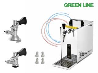 Lindr PYGMY 20/K NEW Green Line sestava 2x naražeč (Sestava pivního chlazení + Dárek: Sanitační adaptér BAJONET)