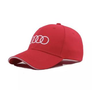 Audi kšiltovka červená s bílou výšívkou