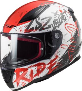 Integrální moto helma LS2 FF353 Rapid Naughty bílo-červená