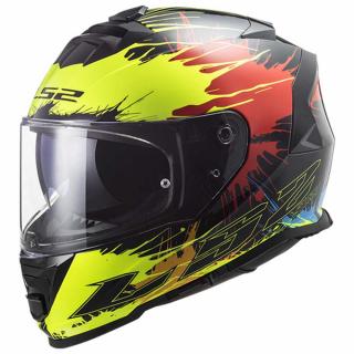 Integrální moto helma LS2 FF800 Storm Drop černožluto-červená