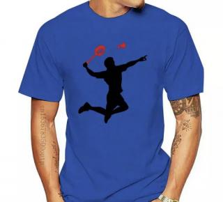 Kvalitní bavlněné tričko s badmintonovým vzorem pro milovníky badmintonu