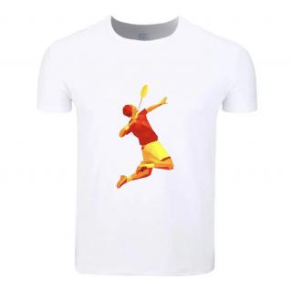 Kvalitní bavlněné tričko s badmintonovým vzorem pro milovníky badmintonu.